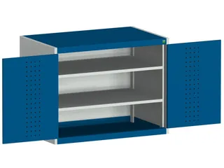 kast met geperforeerde platen,HxBxD 800x1050x650mm,2xStalen bodem - 1