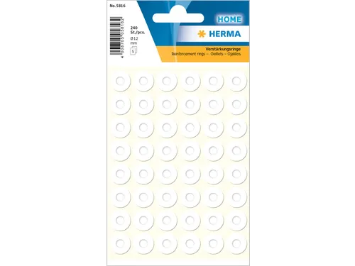 Herma 5816 Versterkingsringen 12mm Wit 240 Stuks