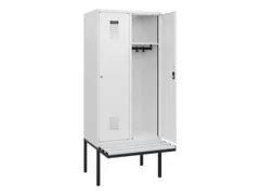 locker met bank,HxBxD 1950x800x815mm,2vak,vak B 400mm,cilinderslot
