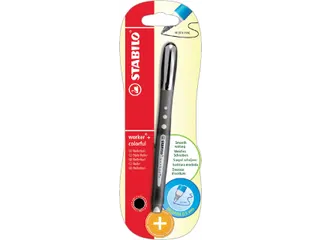 Rollerpen Stabilo Worker Colorful zwart blister 0.5mm - 1