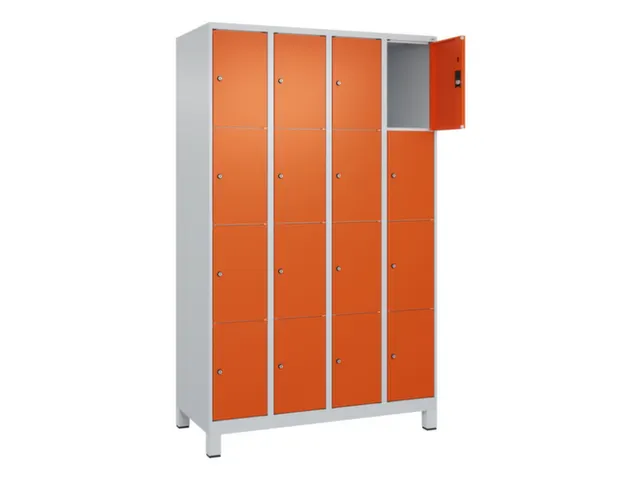 lockerkast,HxBxD 1950x1200x500mm,4x4vakken,vak B 300mm,cil.-slot
