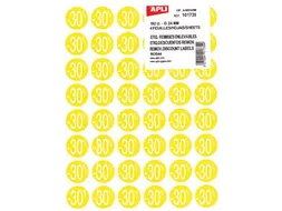 Agipa Kortinglabel -30% geel 192 stuks verwijderbaar
