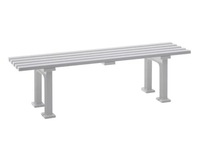 Kunststofbank 415x1500x370mm Zit H 415mm 5 Latten 2 Pootstellen Wit