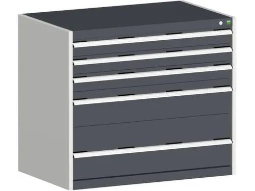 ladekast HxBxD 900x1050x750mm 5laden romp RAL7035 front RAL7016
