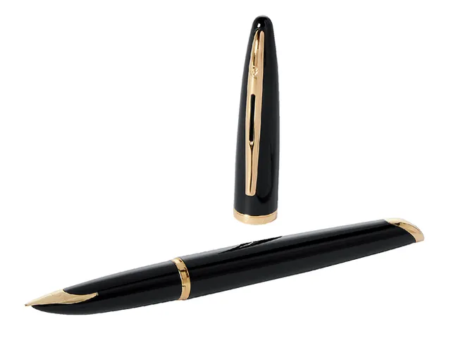 Stylo plume Waterman Carena Sea noir GT Medium encre bleue