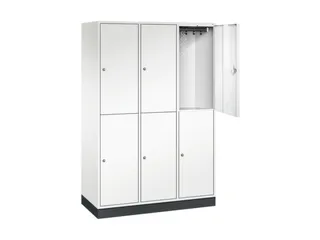 Dubbeldekse garderobekast,HxBxD 1950x1220x500mm,3x2vak.,vak B 360mm - 1