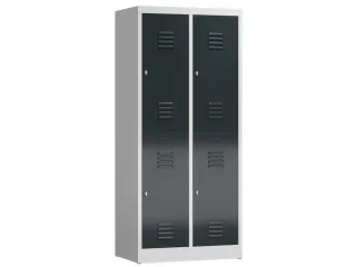 Dubbeldekse garderobekast 1800x800x500mm 2x2vak 400mm RAL7035 RAL7016 - 1