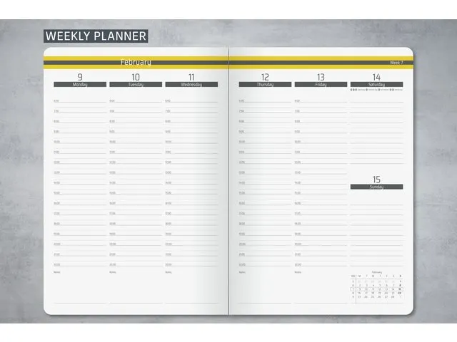 Weekagenda Linescape A5 2026 (EN) donkergrijs Hardcover verticale inde