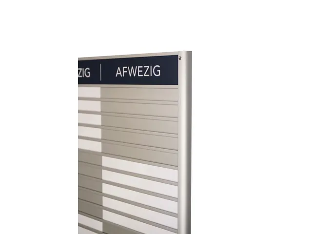 Menoor In-Uit bord 20 namen Aluminium Aanwezig/Afwezig Donkerblauw