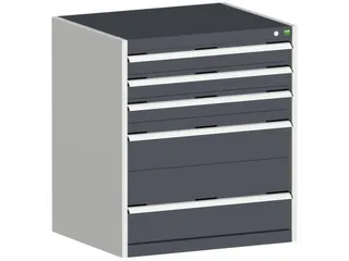 ladekast HxBxD 900x800x525mm 5laden romp RAL7035 front RAL7016 - 1