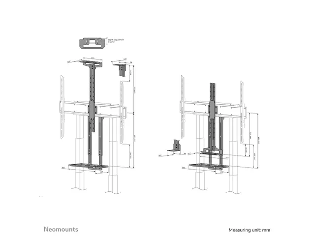 Neomounts MOVE AV1-875BL Support vidéobar et kit multimédia - max 9