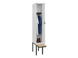 locker met bank,HxBxD 2120x300x815mm,1vak,vak B 300mm,draaigrendel