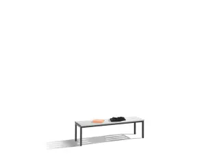 omkleedbank,LxD 1500x400mm,kunststof lijsten lichtgrijs,romp RAL7021 - 1