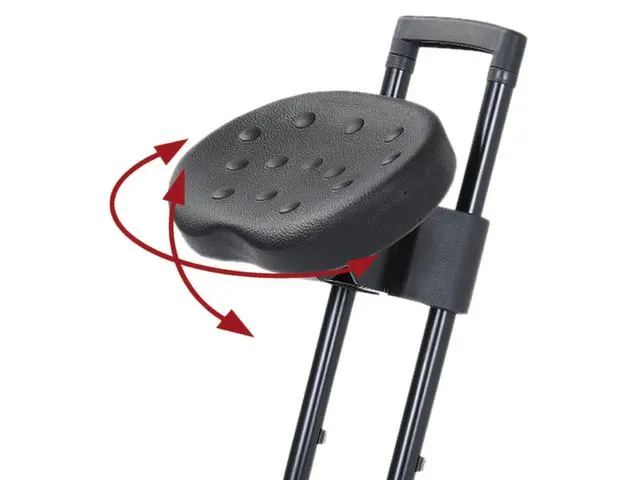 Stahulp H 600-850Mm Zitverstelling Zitting Zwart/onderstel Pu/lichtgri