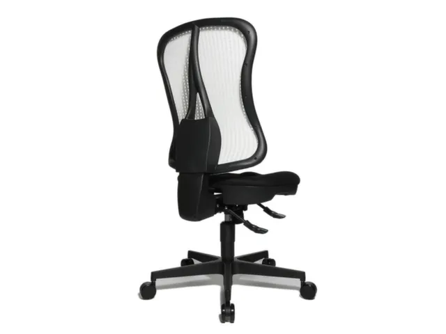 Siège Bureau Pivotant Assise Noir Dossier Maille Blanc