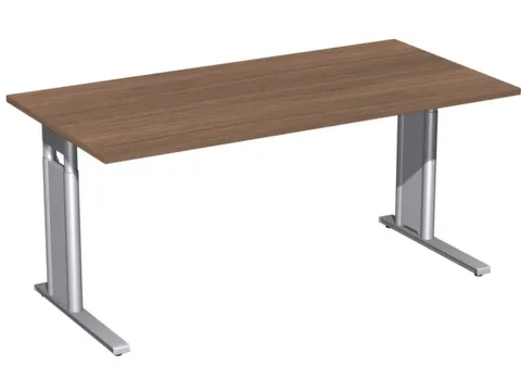 In hoogte verstelbaar bureau,HxBxD 680-820x1600x800mm,blad notenboom