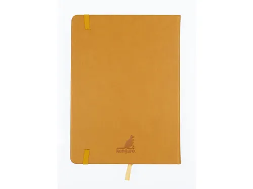 Schetsboek Kangaro A5 okergeel PU HC 80 blad 140gr roomwit met elastie