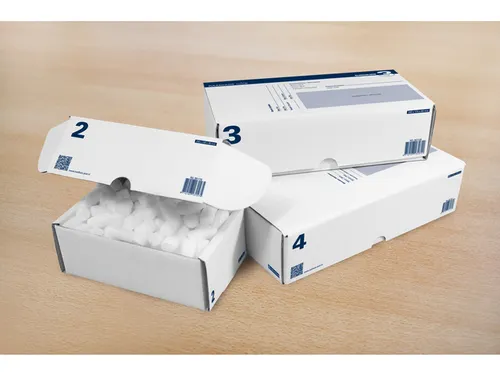 postpakketdoos 2 Raadhuis 200x140x80mm wit bedrukt 5 stuks