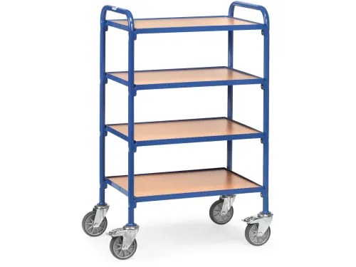 Bijzetwagen 32930 4 Etages Hout 250kg 630x470mm Ral5007