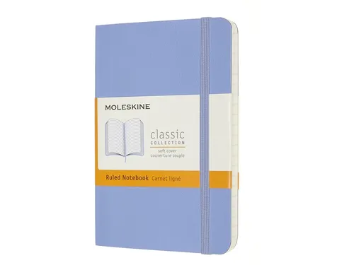Notitieboek Moleskine pocket 90x140mm lijn soft cover hydrangea blue