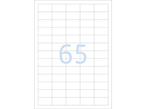 Etiketten universele labels A4 permanent 38,1x21,2mm Wit 6500 stuks