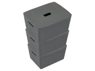Opbergbox Kangaro 28 liter antraciet set a 3 stuks inclusief deksels - 2