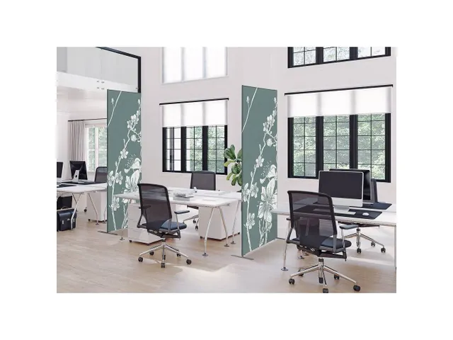 Cloison de séparation Déco Textile 100x200cm Cherry Blossom Vert