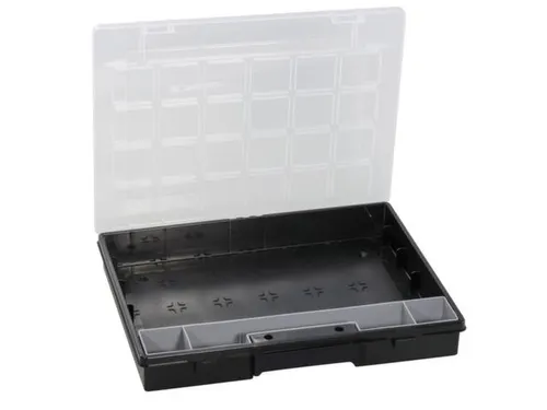Bak voor kleine onderdelen,HxBxD 55x370x295mm,0bakken,PP,koffer zwart