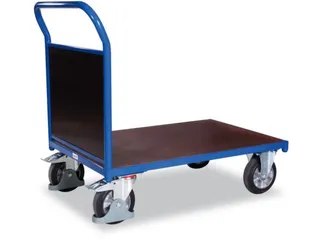 Platformwagen 1000kg Laadvlak Lxb 1225x800mm 1 Kopwand Ral 5010 - 2
