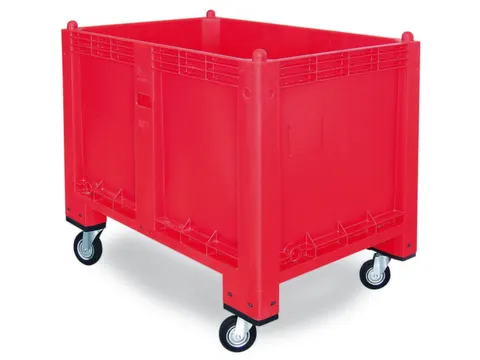 Stapelcontainer Pp Hxbxd 850X1200X800Mm 550 Liter 4Wielen Rood
