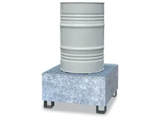 Opvangbak Staal Bxdxh 810X820X450Mm Voor 1X200L Vat Rooster Verzinkt - 1