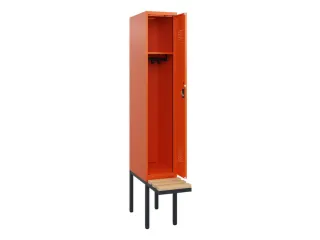 locker met bank,HxBxD 1950x300x815mm,1vak,vak B 300mm,cilinderslot - 1