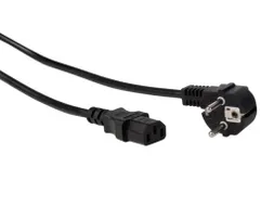 Voedingskabel Zwart CEE 7/7 90°+ C13 L=2m H05VV-F 3G1.00mm²