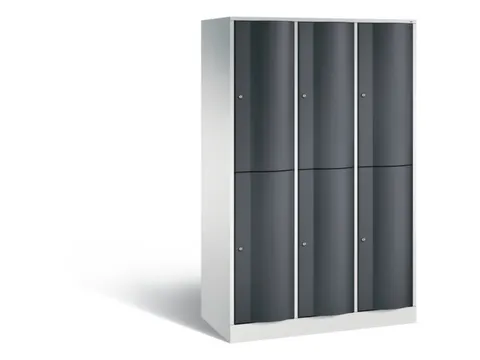 lockerkast cil.slot 1950x1150x540mm 3x2 vakken RAL7035 front RAL7021