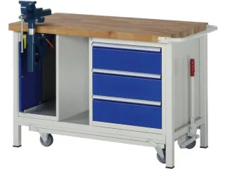 Werkbank 880x1250x700mm Beukenhouten Werkblad 3laden Kast - 1