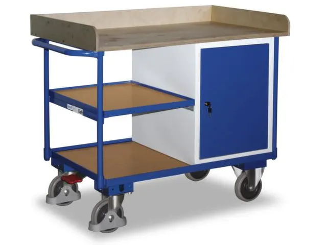 Tafel- En Kastwagen 400kg Lxb 1125x625mm 3 Etages 1 Kast