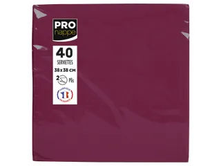 Servet Pronappe 1/4 vouw 2-laags 380x380mm 40 vel bordeauxrood - 1