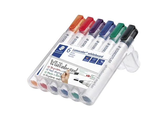 Whiteboardmarker Staedtler Lumocolor 351 standaard assorti 6 stuks