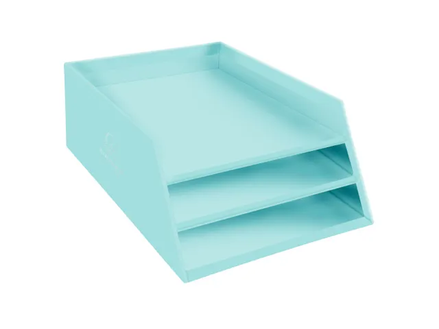 Kartonnen postmand 3 niveaus pastelgroen