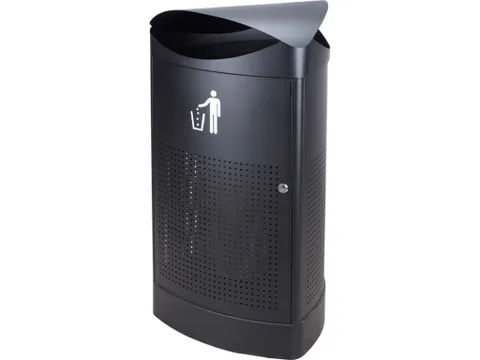 Driehoekige Buitenafvalbak 60 Liter Zwart