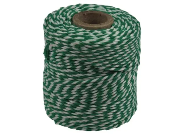 Katoentouw, groen-wit, klos van 50 g, ongeveer 45 m