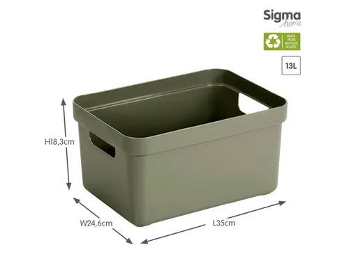 Sigma Home opbergbox 13L donkergroen - 35x24,6x18,3cm