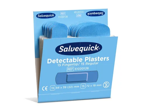 Salvequick Blauw Detectable Pleisters Vingertop/Normaal