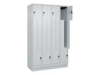 Z-garderobekast,HxBxD 1950x1200x500mm,vak B 150/300mm,draaigrendel - 2