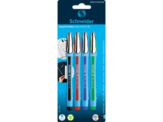 Balpen Schneider Slider Memo XB 1,4mm 4 stuks op blister assorti - 2