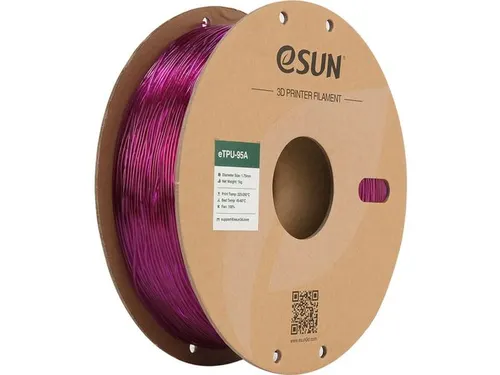 3D Printer Filament eTPU-95A eSun 1.75mm Transparant Paars 1kg