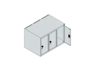 opzetkast,v. locker,3vak.,vak B 250mm,HxBxD 500x750x500mm,vleugeldeur - 3