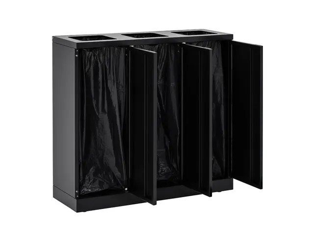 Bica 868 Afvalscheidingsunit 3x65 Liter Zwart