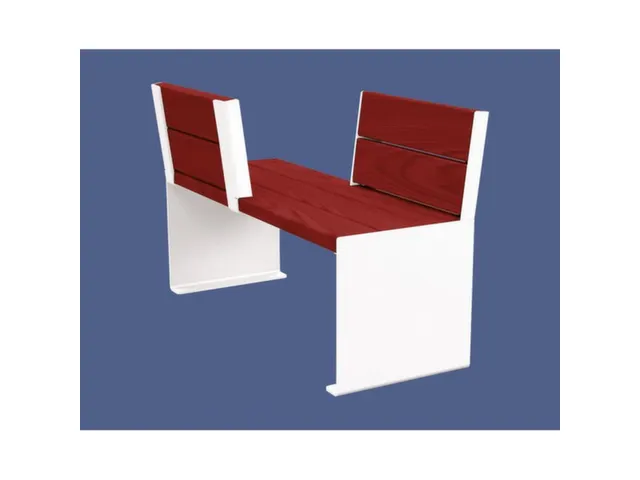Banc opposé extérieur assise H450mm 3 lattes chêne acajou/RAL9010