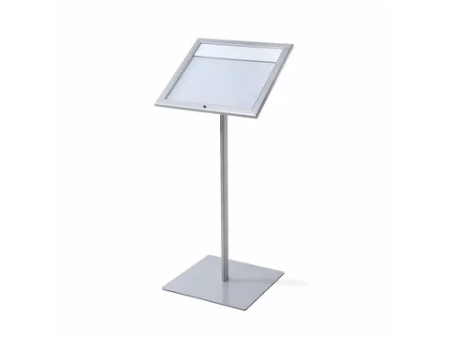 Menustandaard Vergrendelbaar 2xA4 met logopaneel LED verlicht